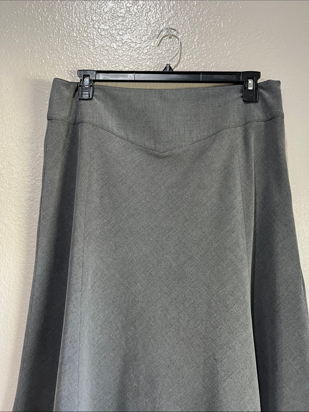 ie Gray A-Line Midi Skirt Sz 16 Flowy Career Office Business Chic Whimsigoth - Picture 7 of 9